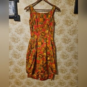 Vintage 1950's/Early 60's Handmade Dress With Floral Print